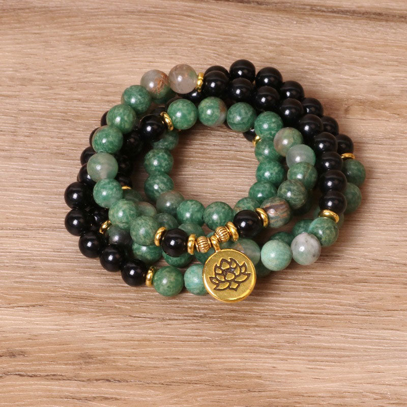 Wear FengShui 108 Beads Natural Agate Mala Healing Bracelet