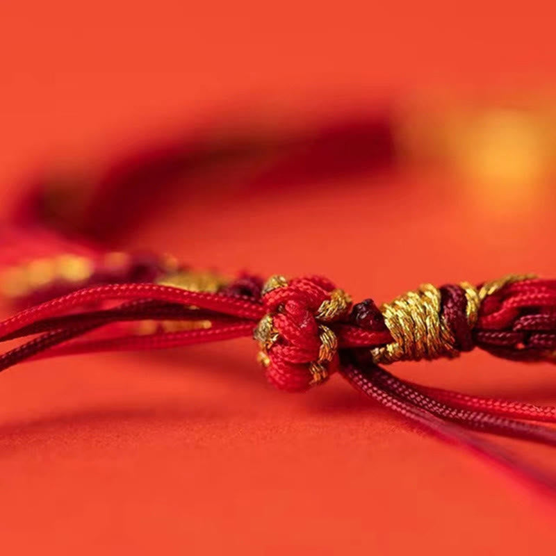 Wear FengShui Five Directions Gods of Wealth Handmade Reincarnation Knot Protection String Braid Bracelet