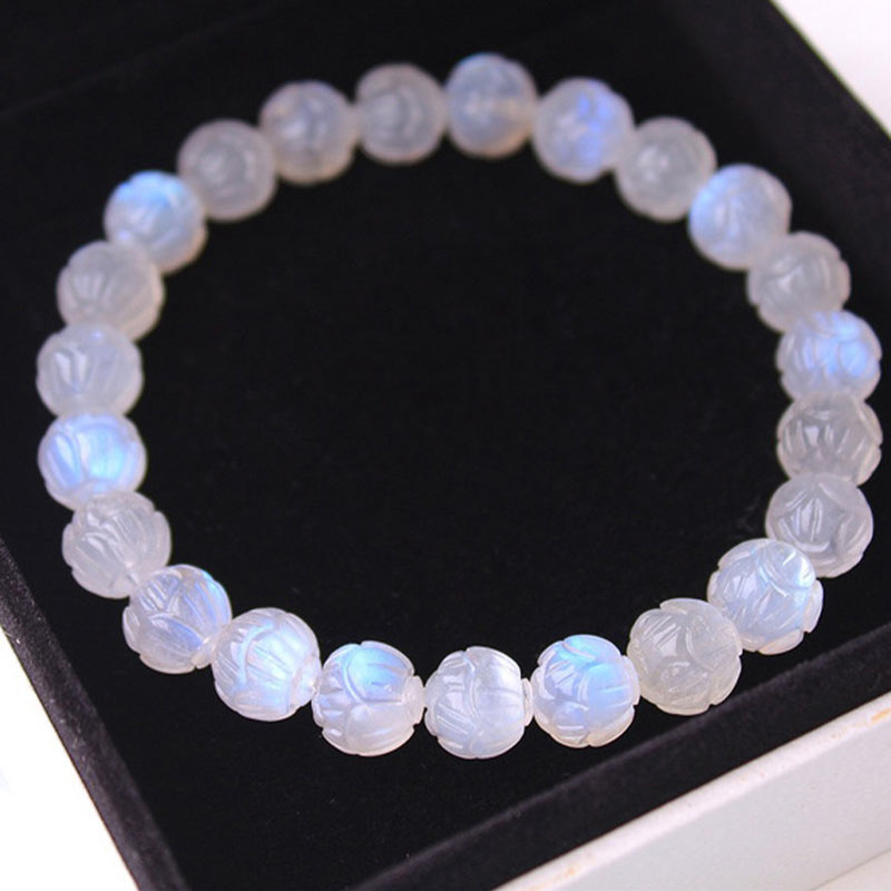 Wear FengShui Natural Moonstone Lotus Love Bracelet