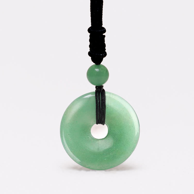 Wear FengShui Lucky Coin Pendant Healing Crystal Gemstone Necklace