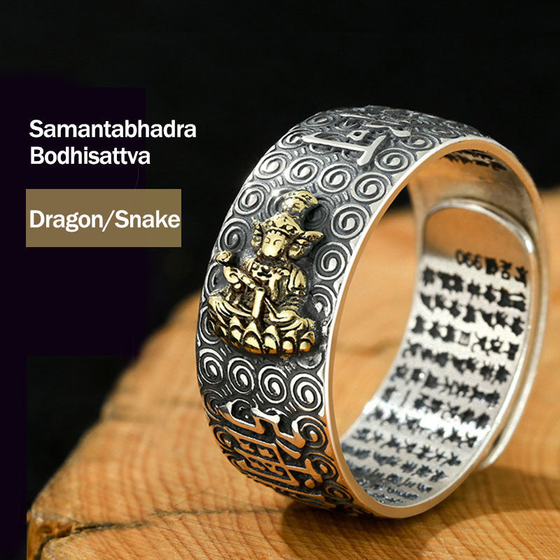 Wear FengShui Chinese Zodiac Natal Buddha Wealth Luck Adjustable Ring