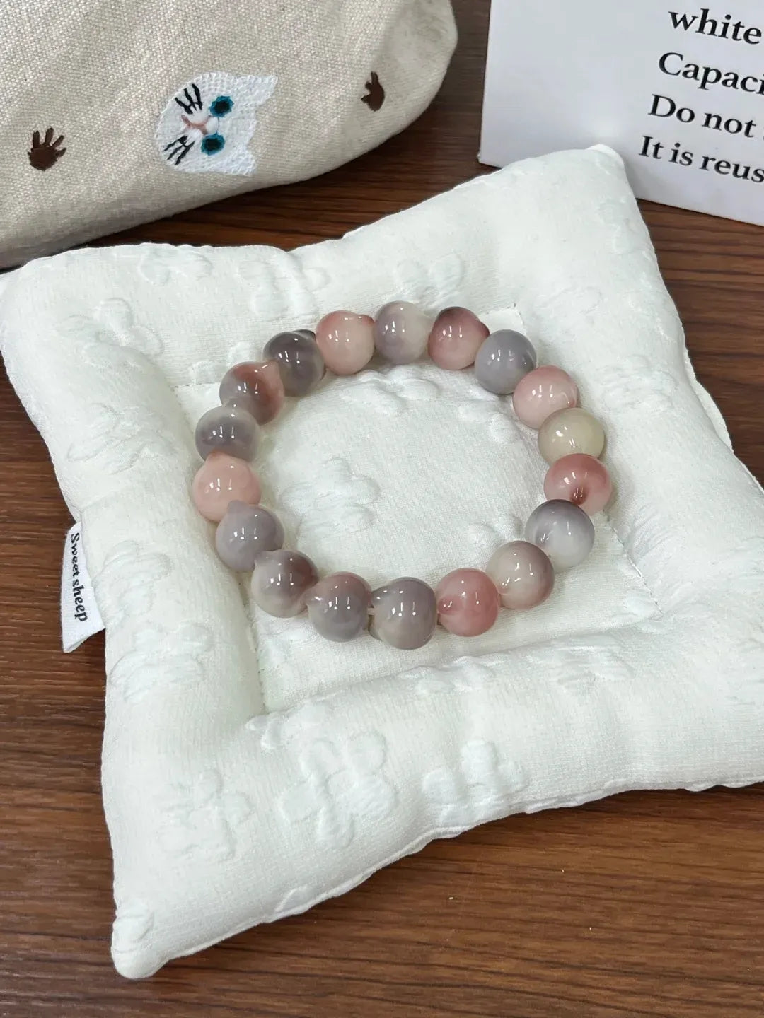 Grape-Toned Cat Face Bodhi Bracelet