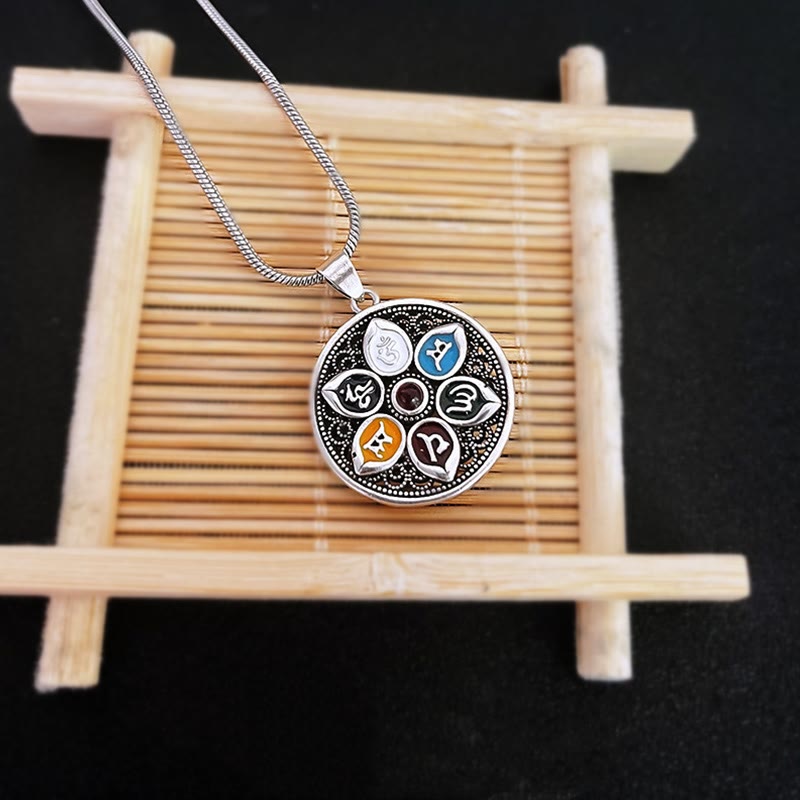 Wear FengShui Tibetan Om Mani Padme Hum Purity Necklace Pendant