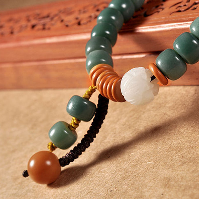 Wear FengShui Lotus Cyan Bodhi Seed Success Bracelet