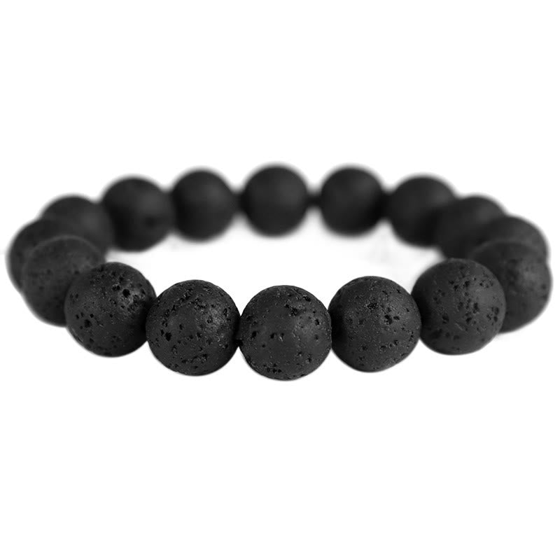 Wear FengShui Lava Rock Ebony Wood Tiger Eye Support Healing Bracelet