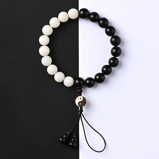 Wear FengShui Ebony YinYang Protection Bracelet Decoration