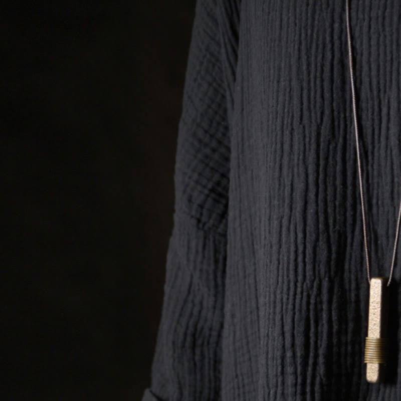Buddha Stones Vintage Textured Design Brass Copper Wealth Necklace Pendant
