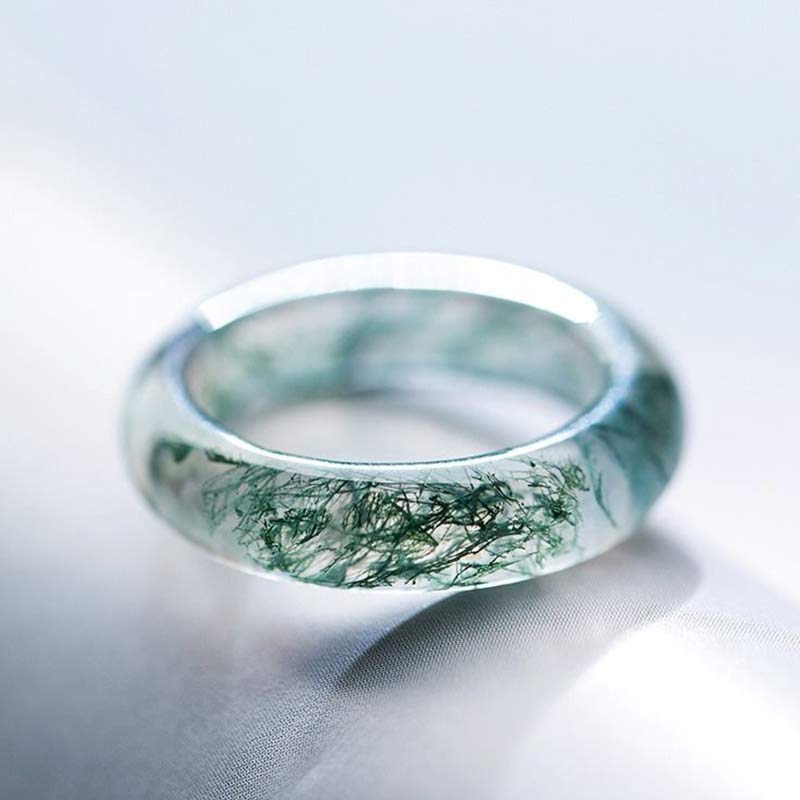 Wear FengShui Moss Agate Healing Balance Ring