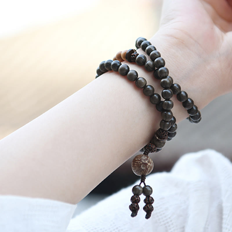 Wear FengShui Tibetan Sandalwood Protection Charm Mala Bracelet