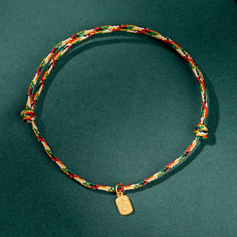 Wear FengShui Auspicious Fu Character Peace And Joy Luck Handmade Multicolored Child Adult Bracelet