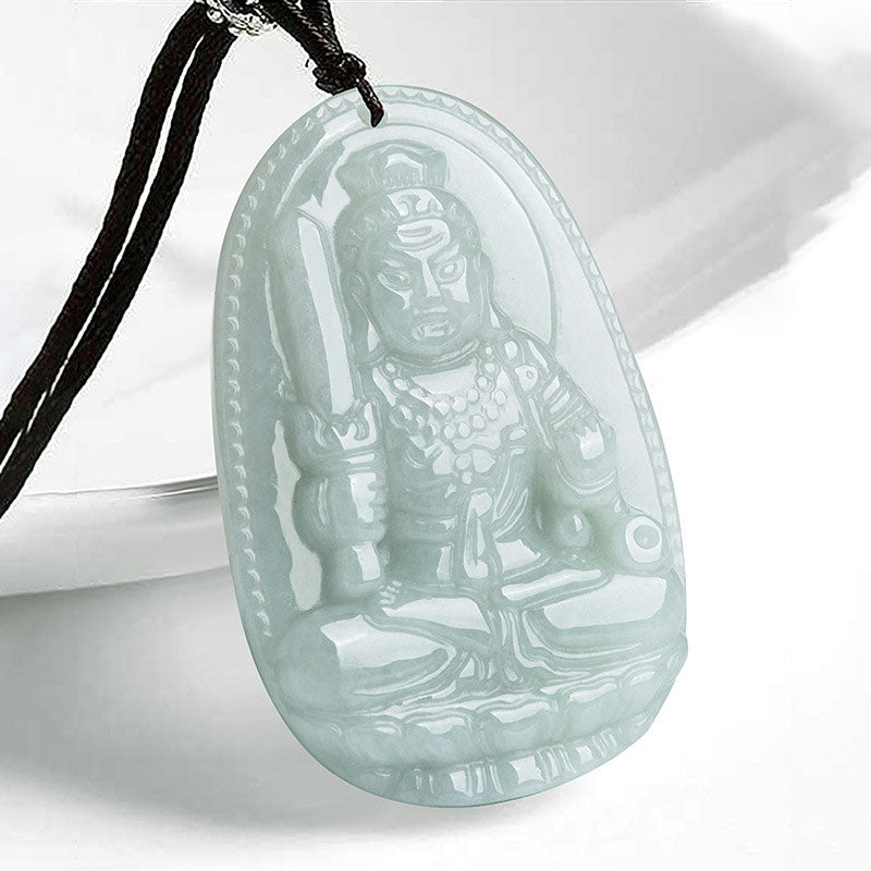 Wear FengShui Chinese Zodiac Natal Buddha Jade Wealth Prosperity Necklace Pendant