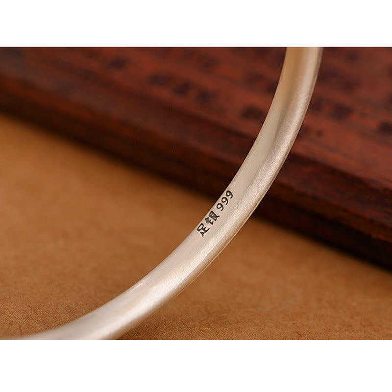 Wear FengShui Vintage 999 Sterling Silver Auspicious Clouds Design Luck Bracelet Bangle