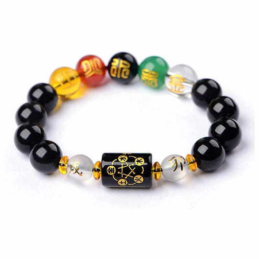 Wear FengShui Chinese Zodiac Feng Shui Obsidian Five-Element Wealth Porsperity Bracelet