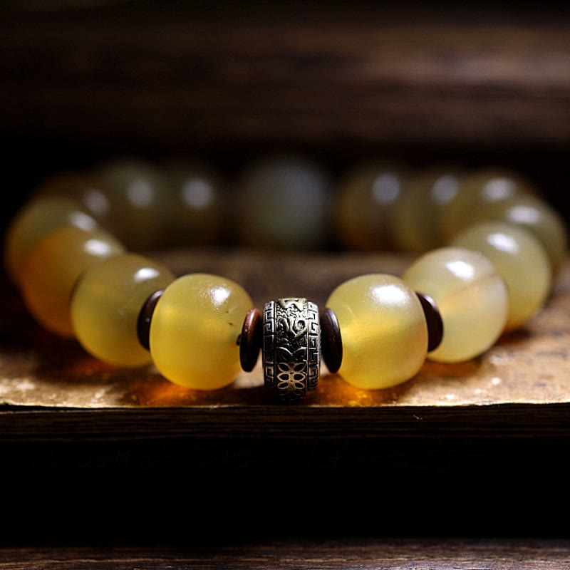 Wear FengShui Handmade Tibetan Sheep Horn Om Mani Padme Hum Auspiciousness Bracelet