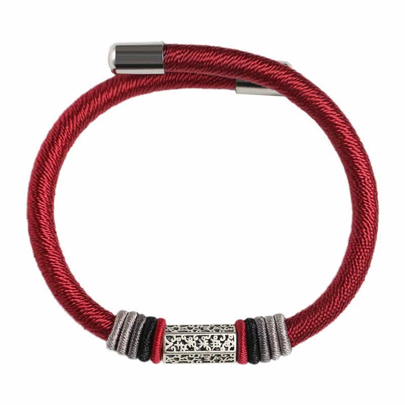 Wear FengShui 925 Sterling Silver Om Mani Padme Hum Peace Red String Bracelet
