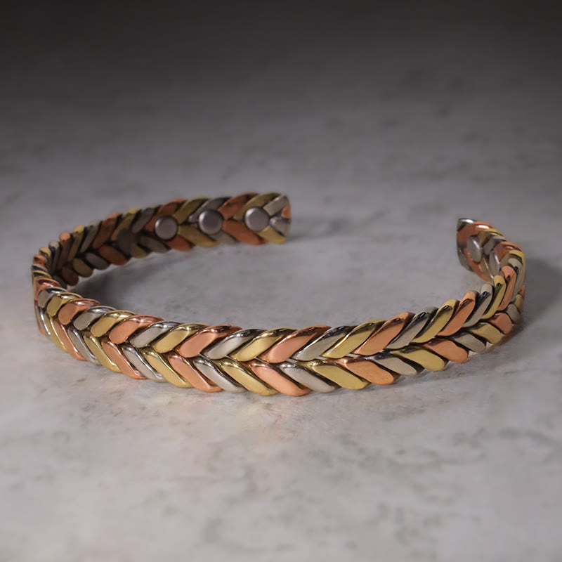 Wear FengShui Vintage Magnetic Copper Adjustable Cuff Bracelet Bangle