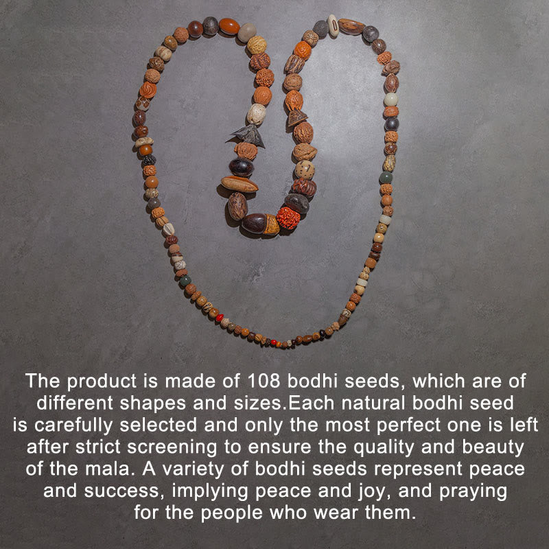 Wear FengShui 108 Mala Beads Bodhi Seed Luck Wealth Bracelet Wrist Mala