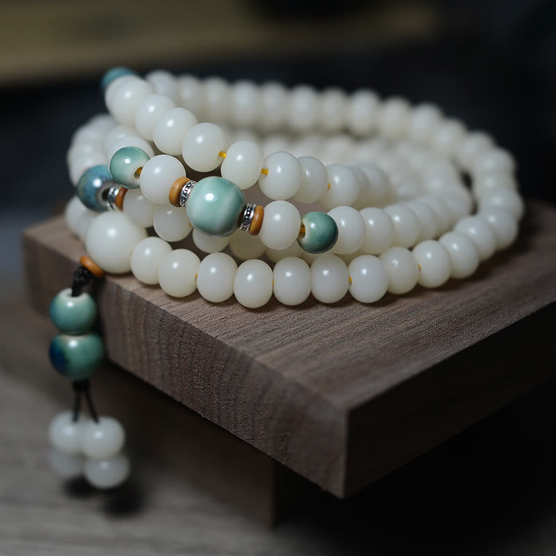 Wear FengShui 108 Mala Beads Bodhi Seed Keep Away Evil Spirits Calm Bracelet