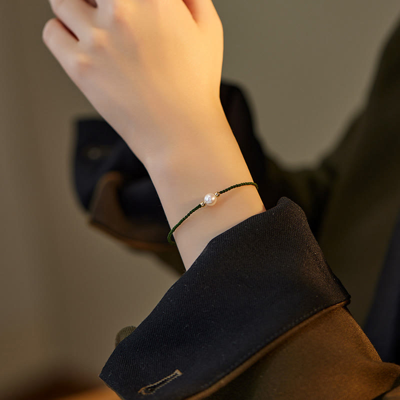 Wear FengShui Natural Pearl Bead Luck Braid String Bracelet