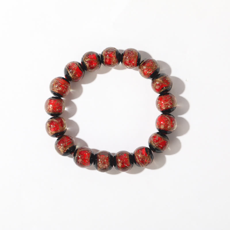 Wear FengShui Tibetan Classic Liuli Glass Bead Luck Wealth Bracelet