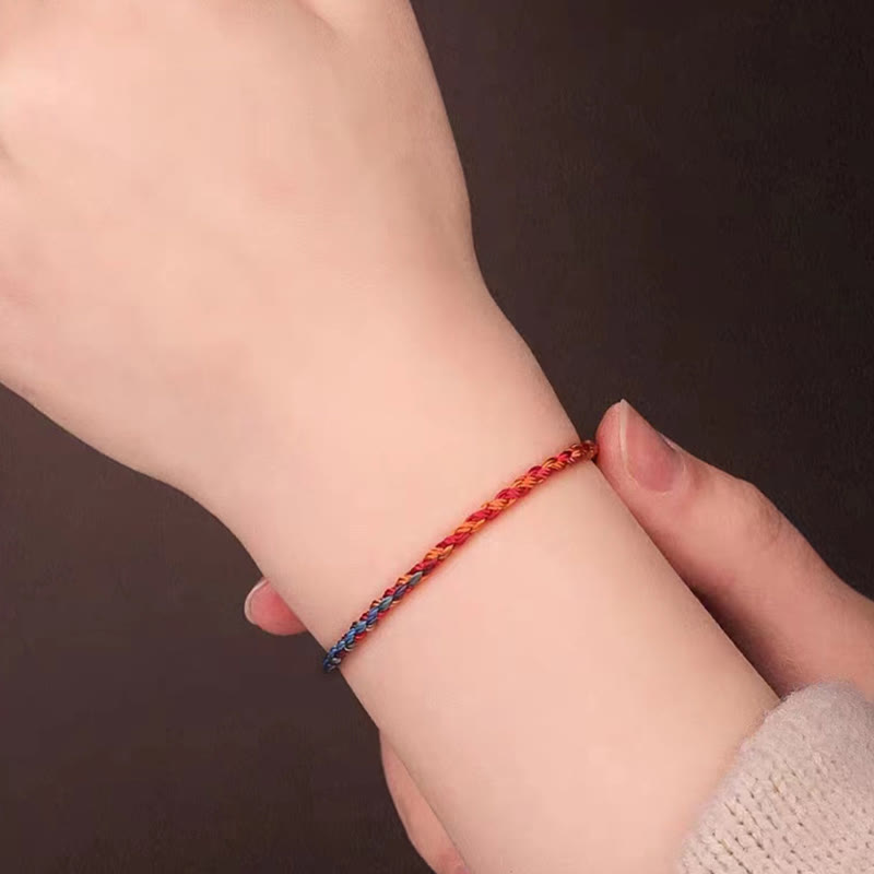 Wear FengShui Handcrafted Luck Colorful Rope Child Adult Bracelet