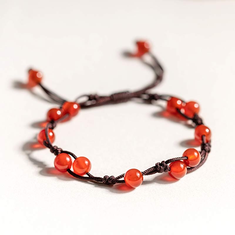 Wear FengShui Red Agate Moss Agate Cinnabar Calm Bracelet