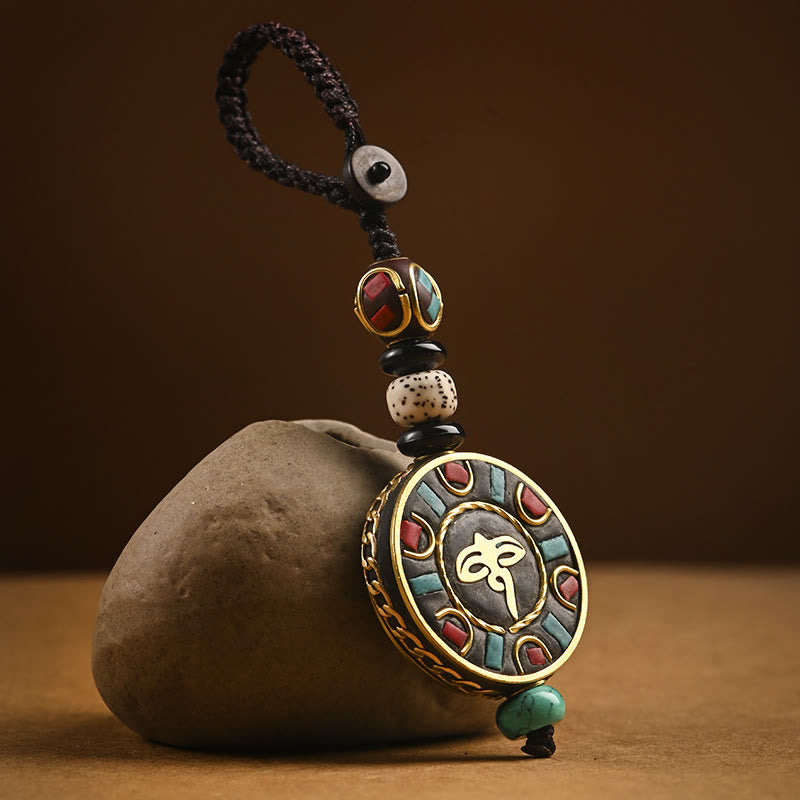 Wear FengShui Tibetan Om Mani Padme Hum Bodhi Seed Peace Key Chain