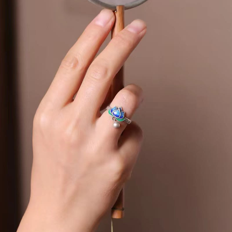 Wear FengShui Lotus Flower Pattern Enlightenment Ring