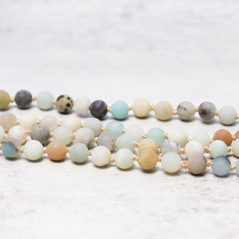 Wear FengShui 108 Amazonite Beads Tassel Mala Bracelet
