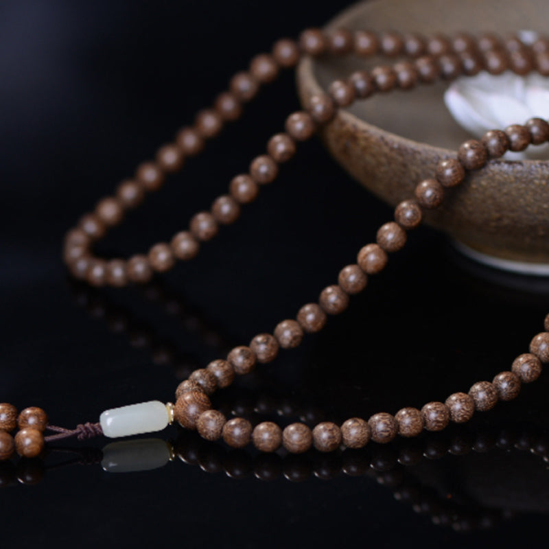 Wear FengShui 108 Mala Beads Rosewood Jade Calm Bracelet