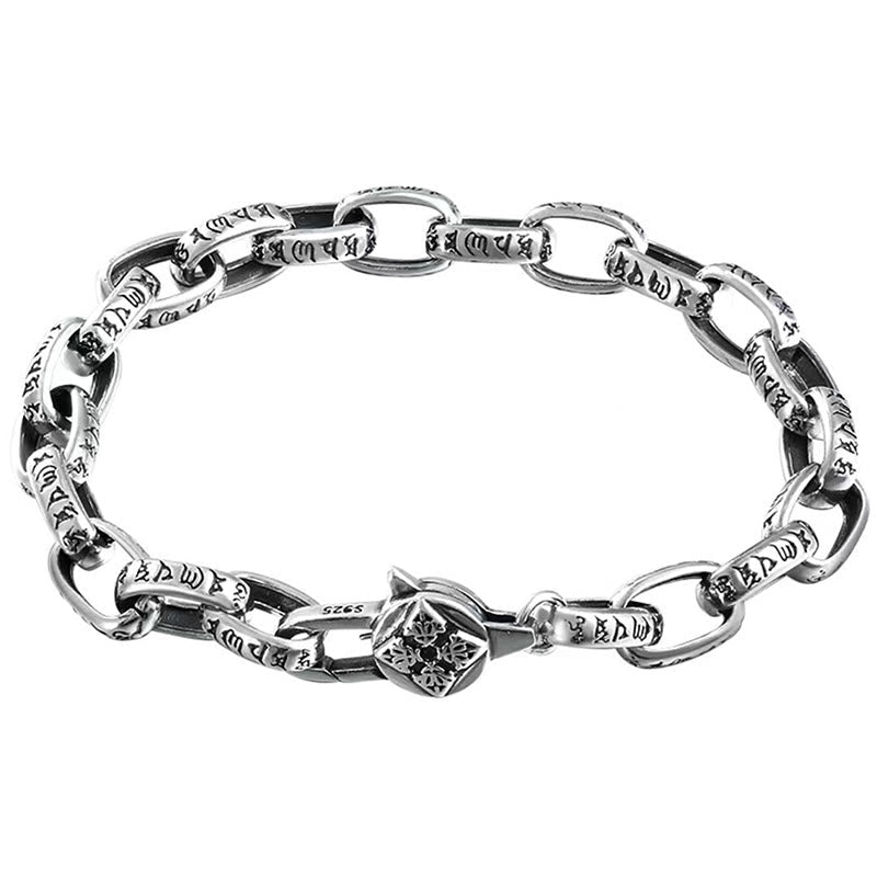 Wear FengShui Om Mani Padme Hum Double Dorje Copper Engraved Wisdom Bracelet
