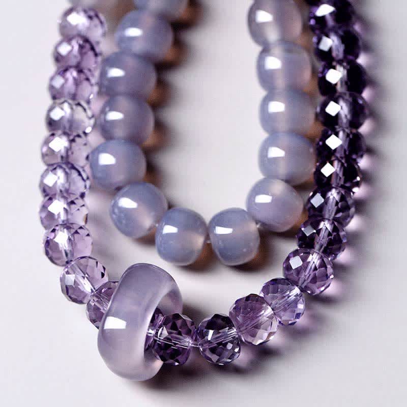 Wear FengShui Natural Amethyst Crystal Meditation Healing Bracelet