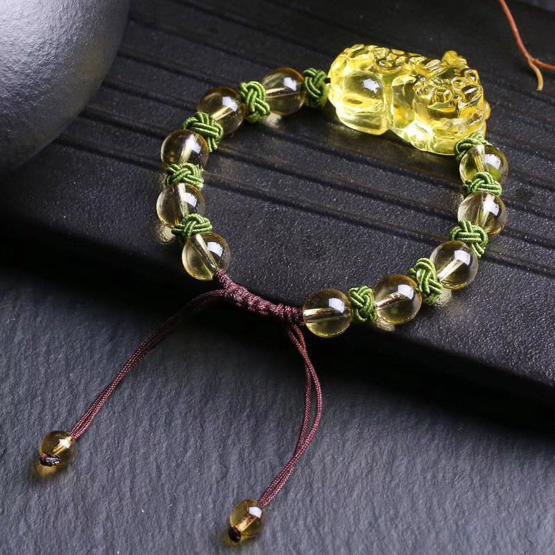 Wear FengShui Natural Citrine Pixiu Wealth Protection Bracelet