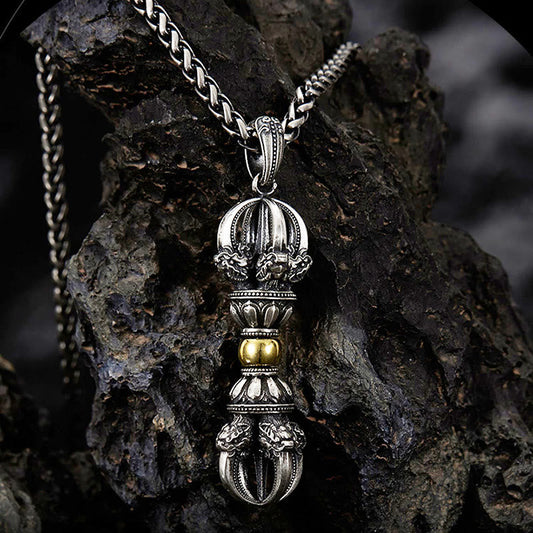 Wear FengShui Tibetan Dorje Vajra Design Wealth Necklace Pendant