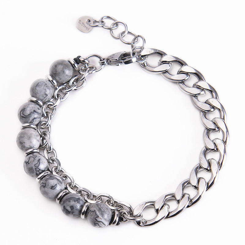 Wear FengShui Tiger Eye Picasso Jasper Frosted Stone Strength Bracelet