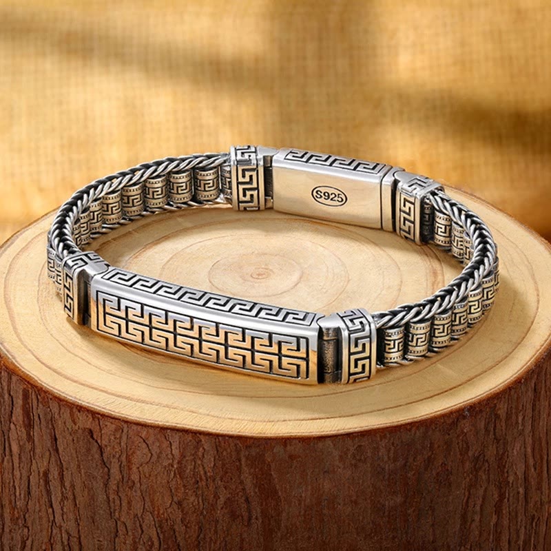 Wear FengShui Vintage Lines Pattern Balance Rotatable Bracelet