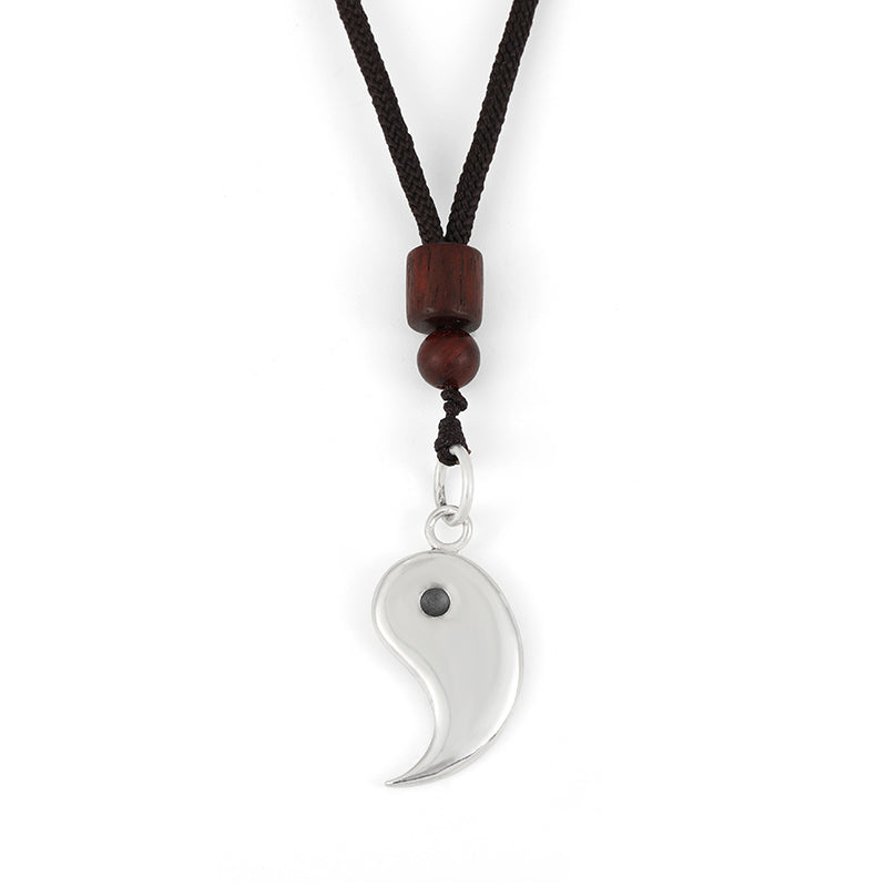 Wear FengShui 990 Sterling Silver Yin Yang Balance Harmony Necklace Pendant