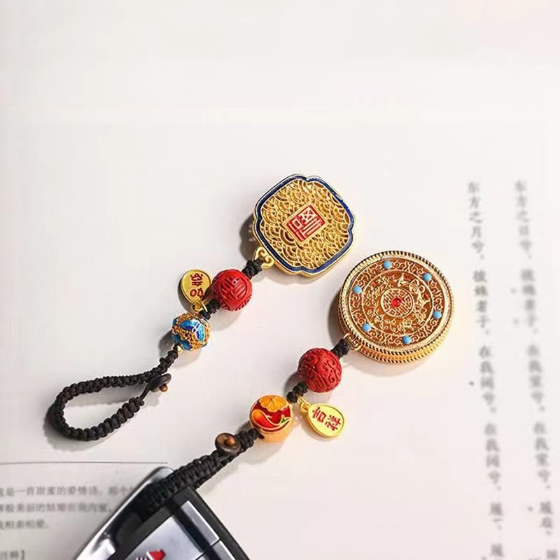 Wear FengShui Fu Character Blessing Ruyi Charm Key Chain