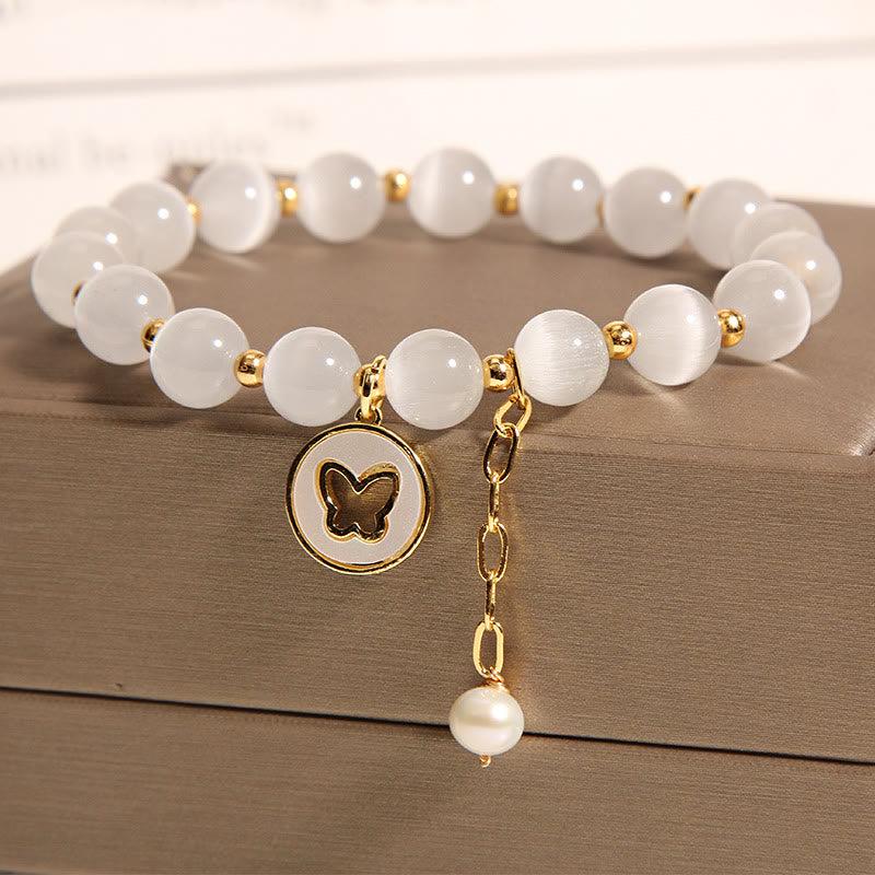 Wear FengShui Cat's Eye Butterfly Charm Love Bracelet
