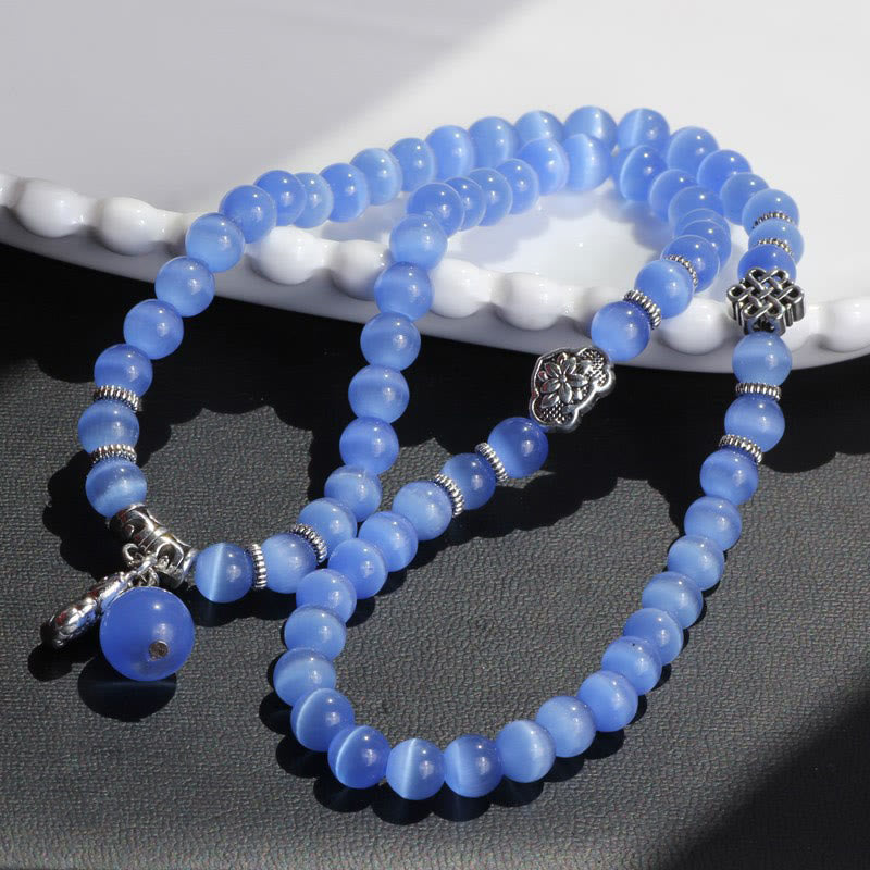 Wear FengShui Cat Eye PiXiu Support Triple Wrap Bracelet