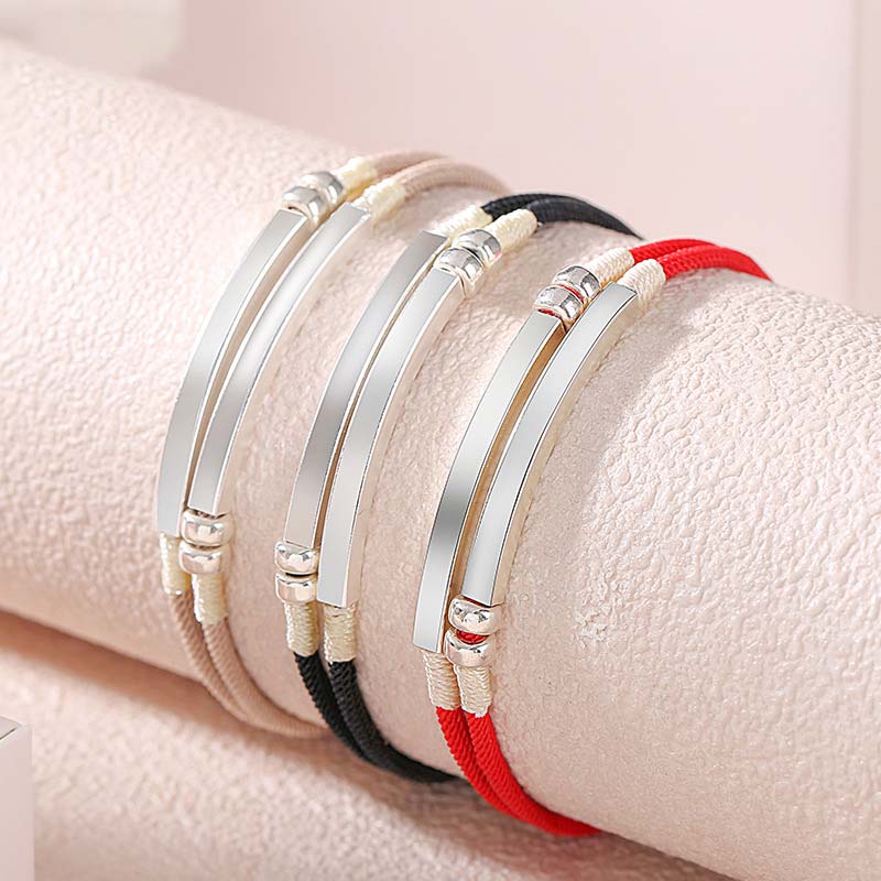 Wear FengShui 925 Sterling Silver Red String Layered Braid Bracelet
