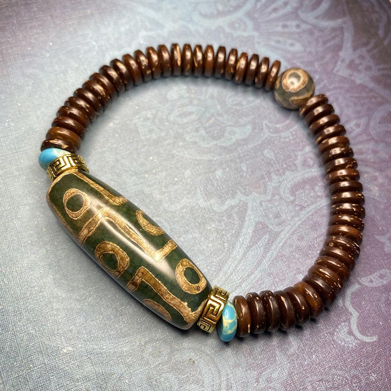 Wear FengShui Tibetan Nine-Eye Dzi Bead Wealth Bracelet