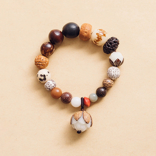 Wear FengShui Bodhi Seed Lotus Wisdom Peace Wrist Mala Bracelet