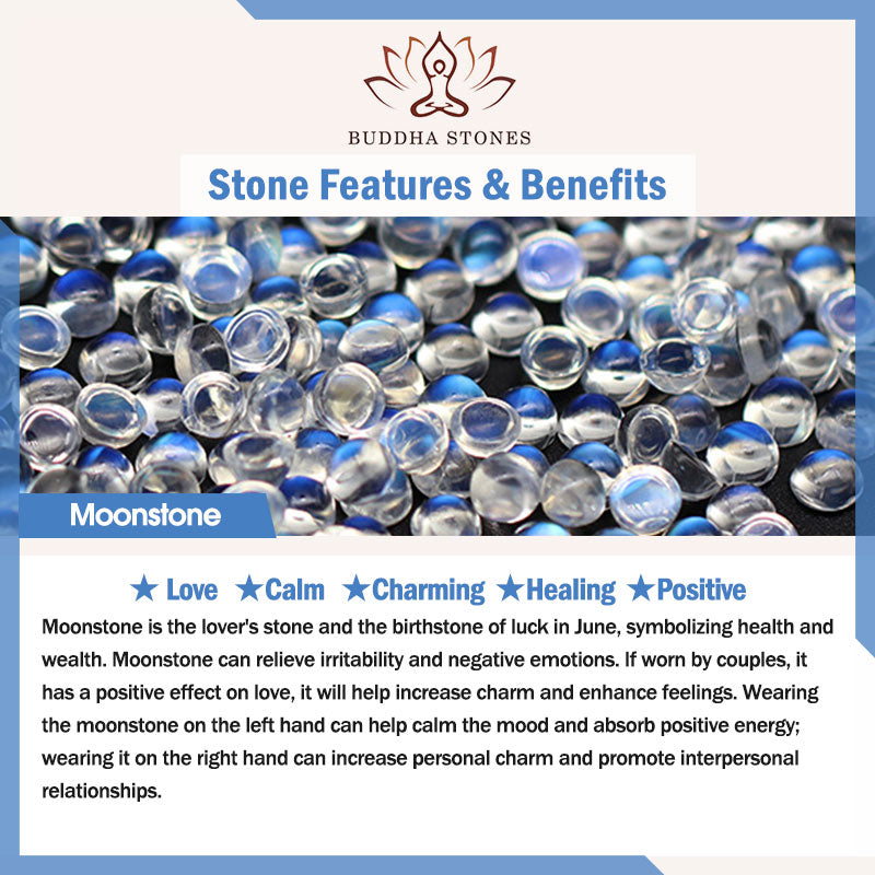 Wear FengShui Natural Moonstone Calm Positive Bracelet