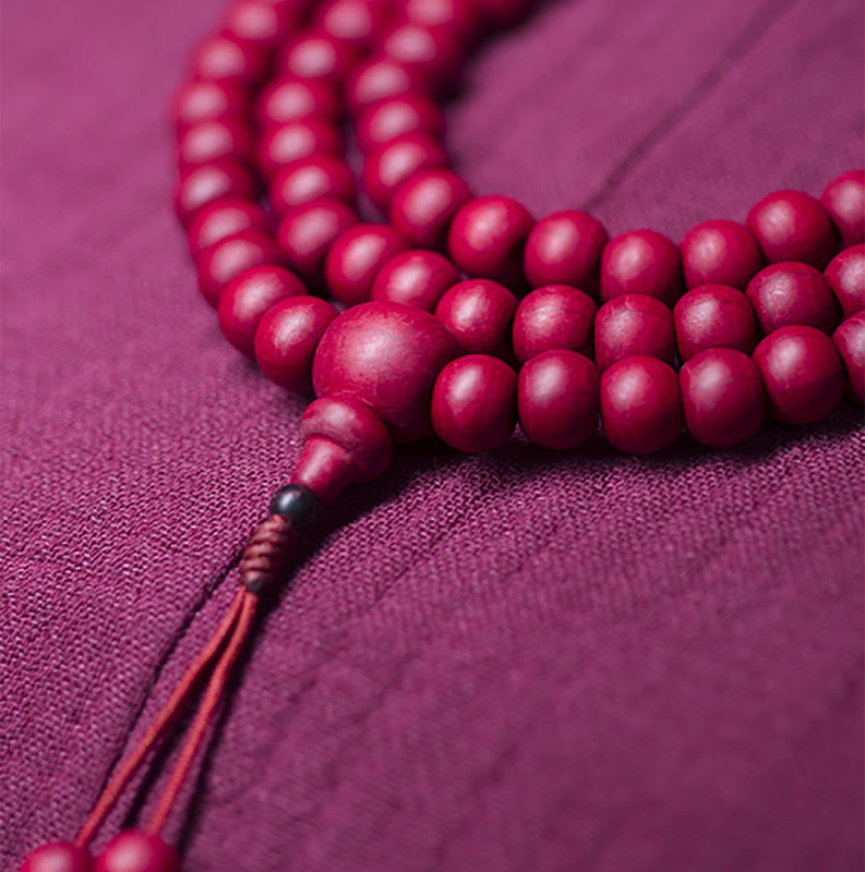 Wear FengShui 108 Mala Beads Natural Abelia Biflora Wood Protection Bracelet