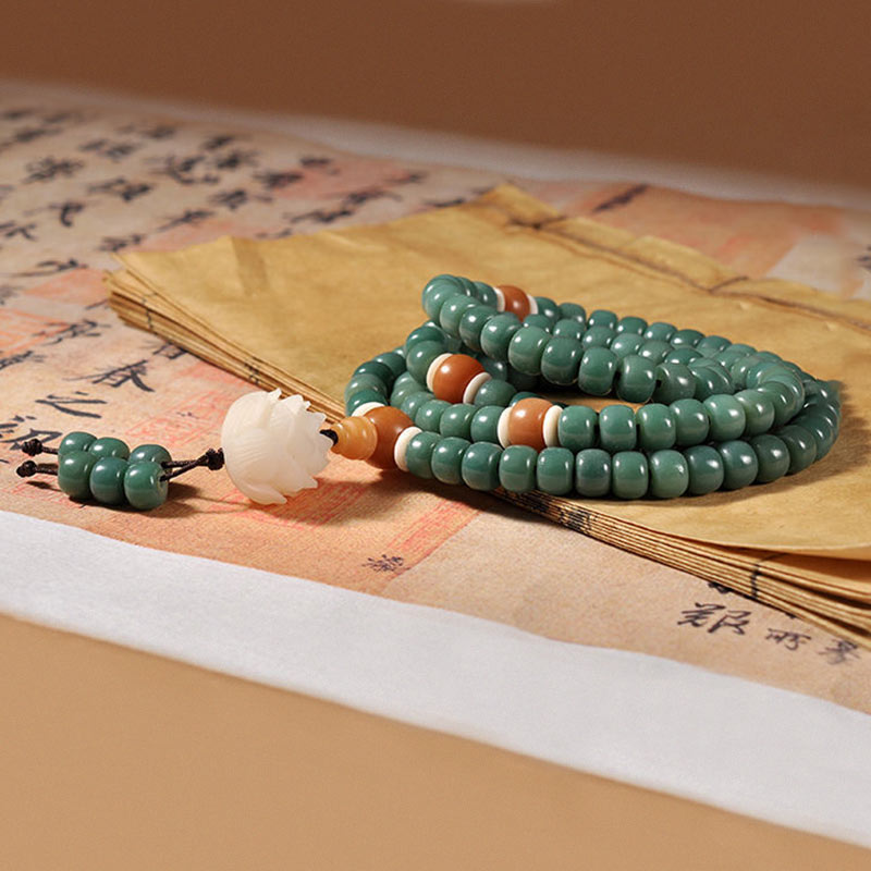 Wear FengShui Lotus Cyan Bodhi Seed Success Bracelet