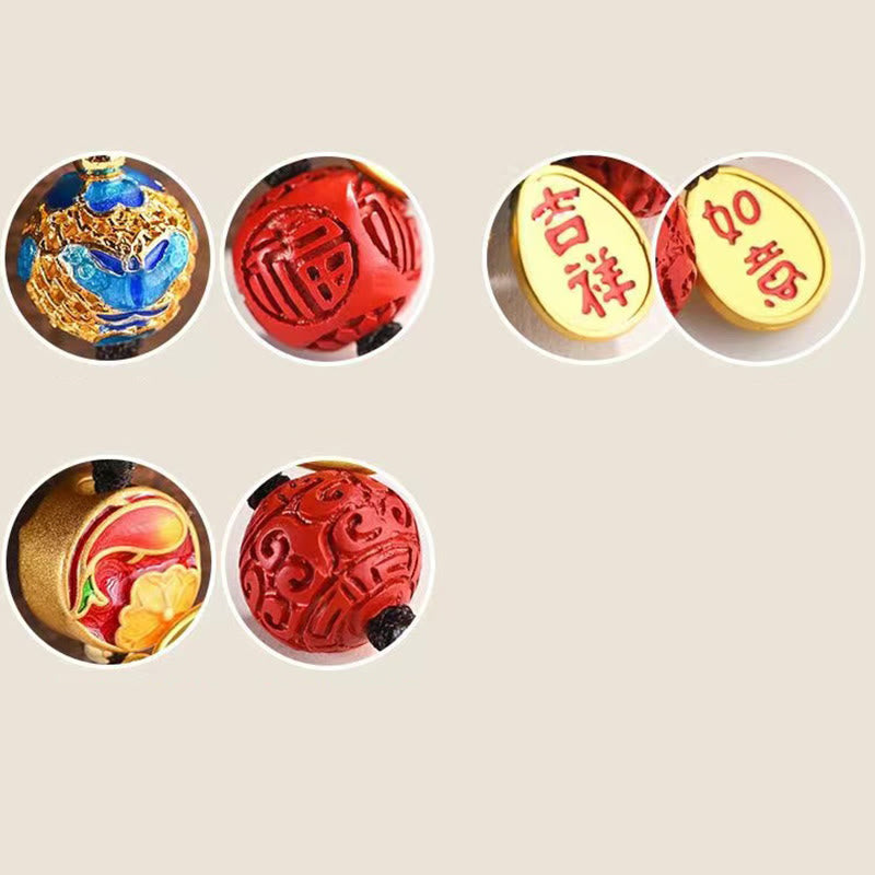 Wear FengShui Fu Character Blessing Ruyi Charm Key Chain