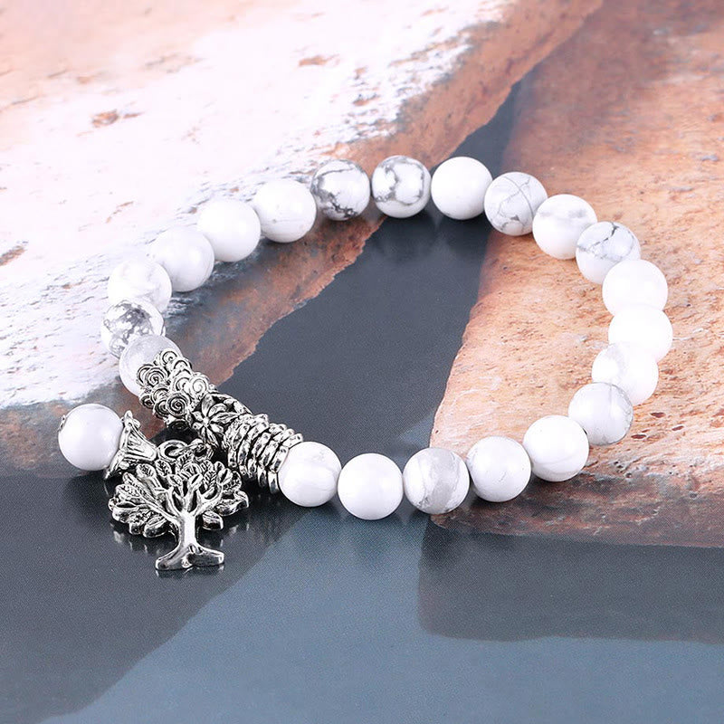 Wear FengShui Natural Gemstone Tree of Life Lucky Charm Stretch Bracelet