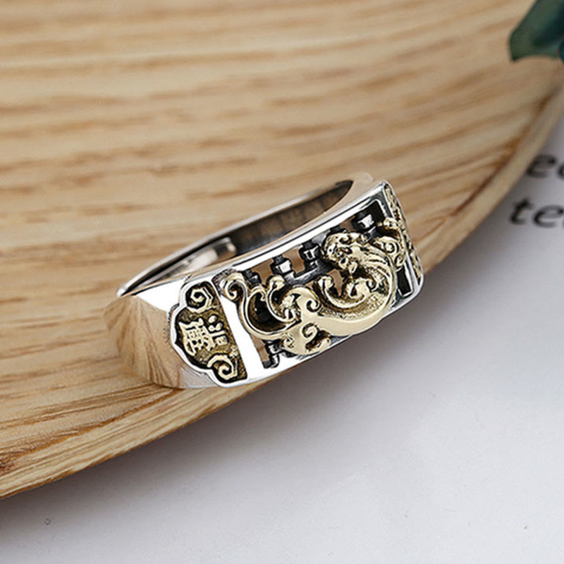 Wear FengShui 925 Sterling Silver PiXiu Luck Wealth Adjustable Ring