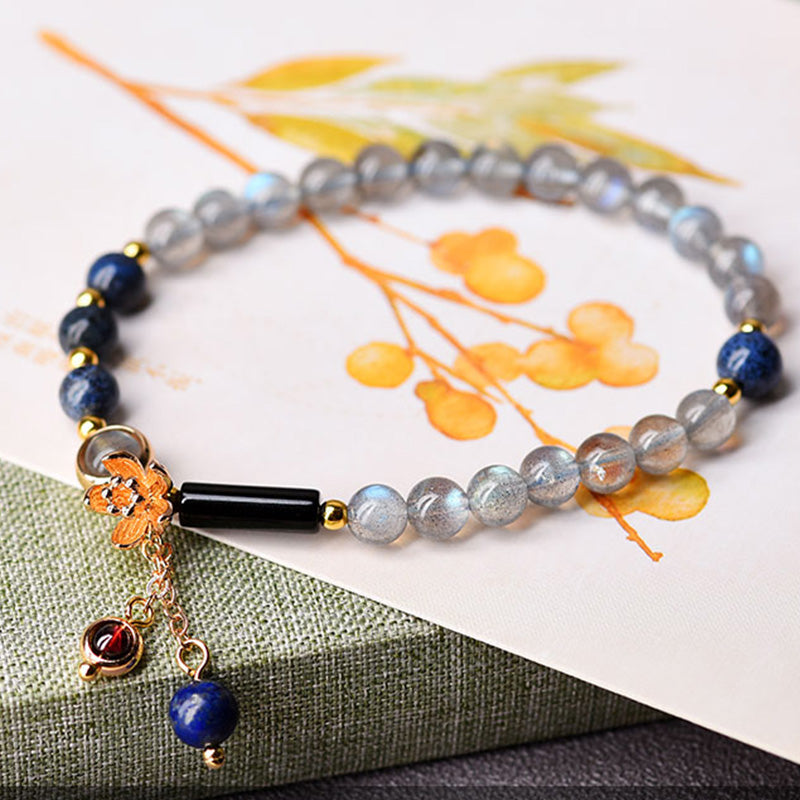Wear FengShui Moonstone Lazurite Calm Healing Positive Bracelet